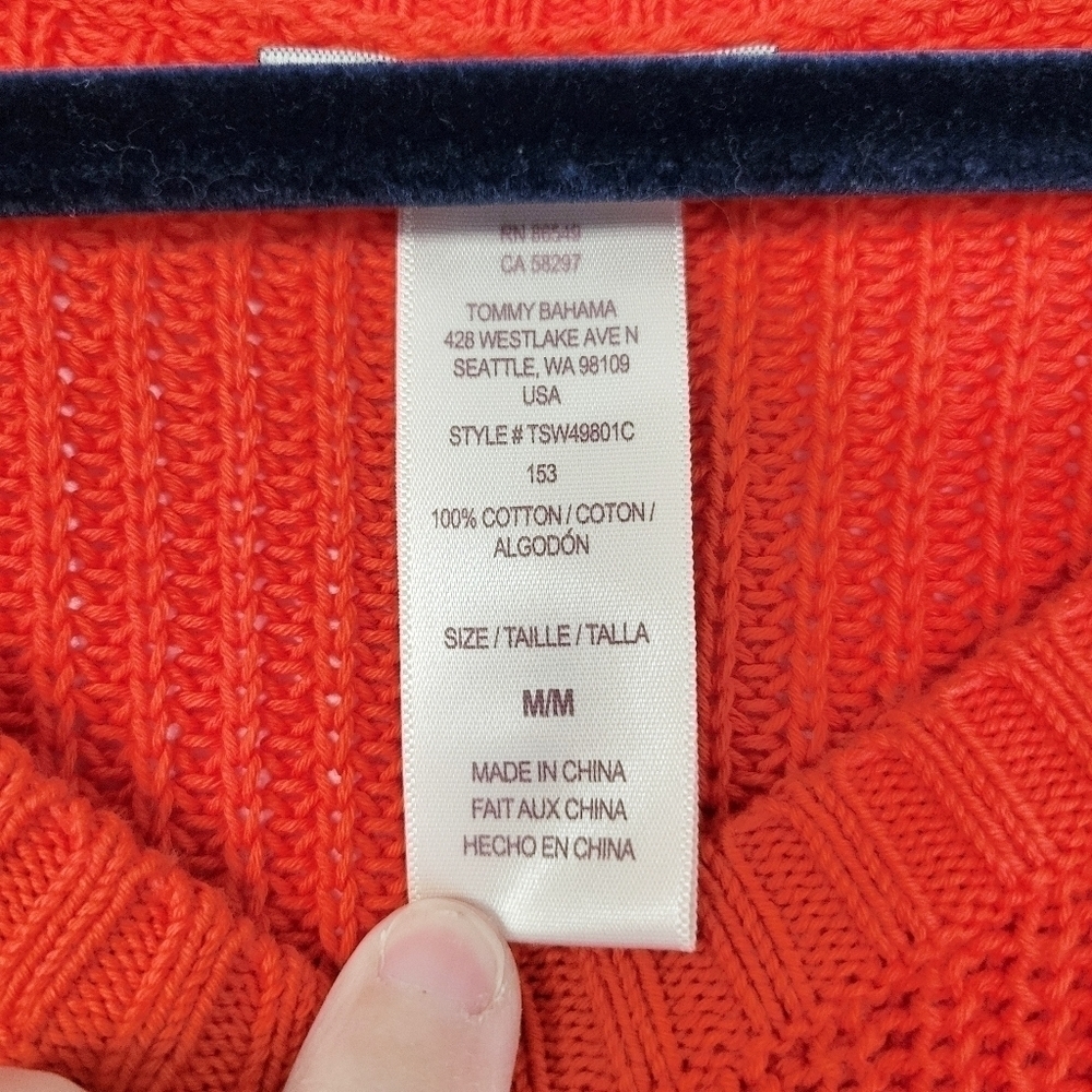 Tommy Bahama Orange Long Sleeve Beach Side Zip Sweater Dress Size Medium - Picture 9 of 10